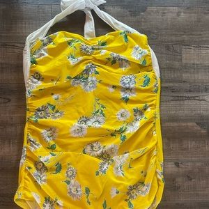 Girl howdy Swim Suit Dress Sheath Nautical Pinup Sea Marina Sz 20W Yellow